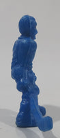 Vintage 1950s Kellogg's Hockey Player Blue #4 Small 1 3/4" Tall Plastic Toy Figure