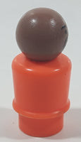 Vintage Fisher Price Little People Black Man in Orange 2" Tall Plastic Toy Figure