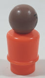 Vintage Fisher Price Little People Black Man in Orange 2" Tall Plastic Toy Figure