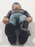 Vintage 1974 Fisher Price Motor Cycle Cop Police Officer 3 3/4" Tall Toy Action Figure Busted Foot