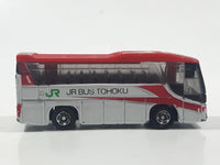 2005 Tomy Tomica No. 101 Hino S'elega Double Decker Tour Bus JR Bus Tohoku White and Red 1/156 Scale Die Cast Toy Car Vehicle