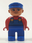 Lego Duplo Red Shirt Blue Hat and Overalls Worker 2 1/2" Tall Toy Figure 4555