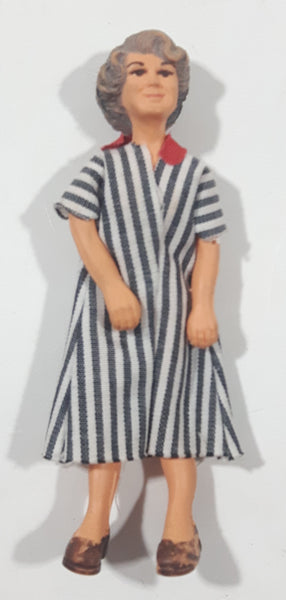 Vintage Lundby or Huckel Dollhouse Woman Bendable Rubber Miniature 4" Tall Toy Doll Figure