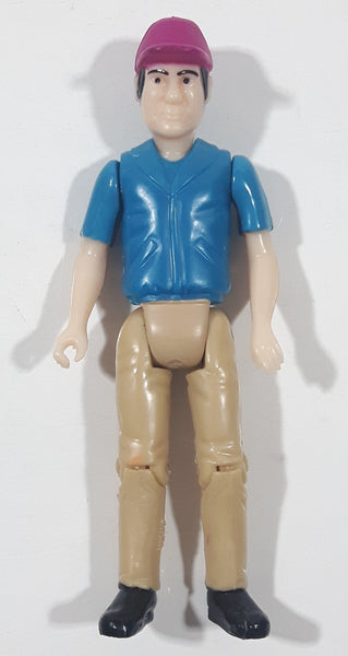 Nylint Driver Man in Blue Shirt Tan Pants and Purple Cap Hat 3 1/8" Tall Toy Action Figure