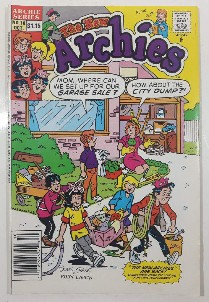 1989 Archie Series Oct No. 18 The New Archies Comic Book – Treasure ...