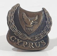 1960 Cyprus Coat of Arms Laurel Wreath with Dove and Olive Branch Metal Lapel Pin