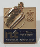 1988 Calgary Olympics Northern Telecom Official Supplier Ski Jumping Enamel Metal Lapel Pin in Original Bag