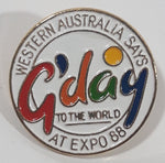 Rare Brisbane Australia World Expo 88 Western Australia Says G'day To The World At Expo 88 Enamel Metal Lapel Pin
