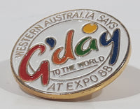 Rare Brisbane Australia World Expo 88 Western Australia Says G'day To The World At Expo 88 Enamel Metal Lapel Pin