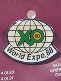 Rare Brisbane Australia World Expo 88 Enamel Metal Lapel Pin On Card