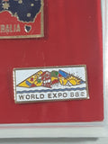 Rare Brisbane Australia World Expo 88 Enamel Metal Pin Set of 3 in Plastic Case