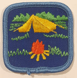 Girl Guides Canada Campfire and Tent Themed 1 3/4" x 1 3/4" Embroidered Fabric Patch Badge