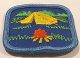 Girl Guides Canada Campfire and Tent Themed 1 3/4" x 1 3/4" Embroidered Fabric Patch Badge