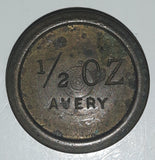 Antique Avery Scales 1/2 Oz Solid Brass Metal Weight H28