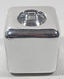 Cube Shape Chrome 3" Tall Ceramic Tea Light Candle Holder