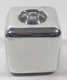 Cube Shape Chrome 3" Tall Ceramic Tea Light Candle Holder