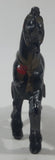 Vintage Japan Cast Iron Black Horse Miniature 2 1/4" Long Toy Figure Busted Mouth