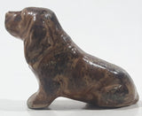 Vintage Brown Hound Dog Miniature 2 1/8" Long Ceramic Figurine