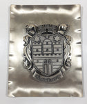 Vintage Hamburg Germany City Crest Coat of Arms 5 3/4" x 7 3/8" Metal Wall Plaque Hanging