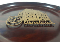 Rare Vintage Gerlingholz Original Gerlinol Osnabruck 3D Building 7 5/8" Diameter Wood Plate
