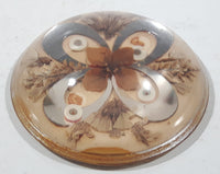 Vintage Dried Flowers with Symmetrical Pattern 3" Art Glass Paper Weight