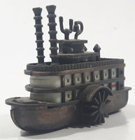 Vintage Mark Twain River Boat Paddle Steam Boat Miniature Metal Pencil Sharpener Doll House Furniture