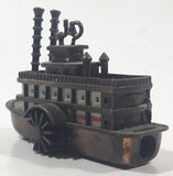 Vintage Mark Twain River Boat Paddle Steam Boat Miniature Metal Pencil Sharpener Doll House Furniture