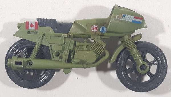 Vintage 1982 Hasbro GI Joe Ram Cycle Motorcycle 36 Canada Dark Army Green Plastic Toy