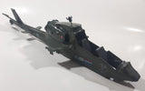 Vintage 1983 Hasbro G.I. Joe Dragonfly Helicopter JF6784026 Canada 19 1/4" Long Army Green Plastic Toy Aircraft Broken Off Rotor Blades