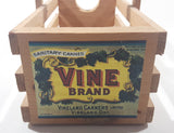 Vintage Vineland Canners Limited Vineland, Ont Vine Brand Sanitary Canned 10 1/2" Long Wood Crate with Handle