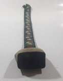 Vintage Austria Hand Painted Brass Cowbell With Flower Embroidered Ribbon