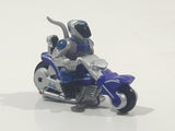 1993 Galoob Micro Machines Biker Mice From Mars Motorcycle Silver Blue Miniature Die Cast Toy Vehicle