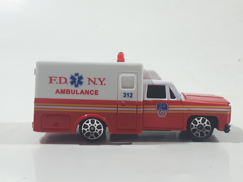 RealToy F.D. N.Y, Ambulance White and Red Die Cast Toy Car Vehicle ...