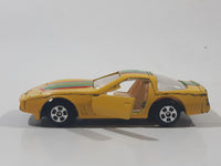 Soma Super Wheels Corvette C4 Yellow Die Cast Toy Car Vehicle with Opening Doors