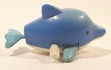 Blue Dolphin Wind Up 2 1/2" Long Plastic Toy Figure