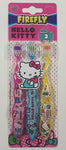 2020 Sanrio Hello Kitty Firefly 3 Pack Tooth Brushes Yellow Pink Blue New in Package