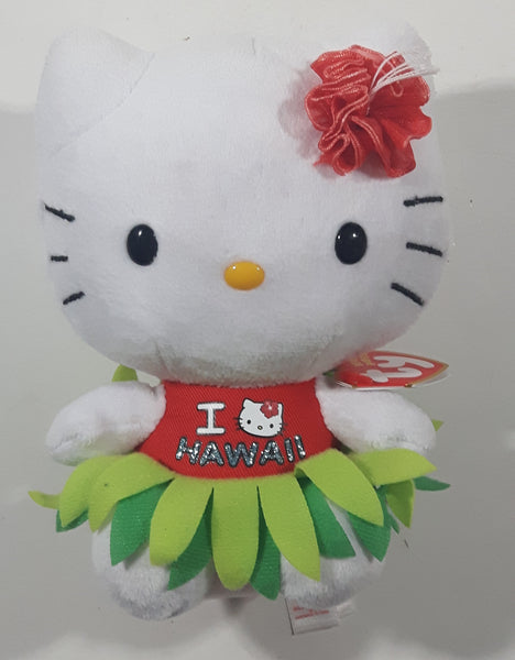 2016 Ty Beanie Babies Sanrio Hello Kitty I Love Hawaii 6" Tall Toy Stuffed Plush Character New with Tags