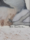 Liz Boulton Chickadee Song Bird Small 1 5/8" x 2 5/8" Wood Framed Watercolor Painting