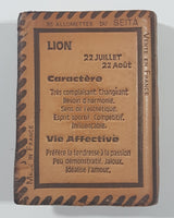Vintage SEITA Lion Leo Astrology Horoscope Zodiac Sign Relie Cuir Modele Depose Leather Book Style Match Box Pack Made in France