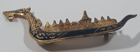 Vintage Siam Thailand Dragon Boat Gold Look Metal Pin