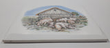 Vintage Mud Covered Pigs and Barn Themed 6" x 6" Ceramic Tile Trivet