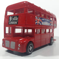 EPL Best of British Famous Red Bus Route Master Double Decker Bus 6 1/2" Long Plastic Coin Bank