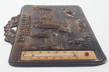 Vintage Hollywood Los Angeles Copper Metal 4 1/4" x 4 3/4" Wall Thermometer