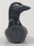 Vintage Boma Loon Bird 5 1/4" Long Carved Black Stone Sculpture Made in Canada