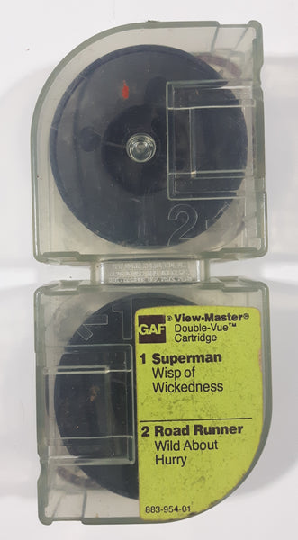 Vintage GAF View-Master Double-Vue Cartridge Picture Viewer Superman Wisp of Wickedness and Road Runner Wild About Hurry