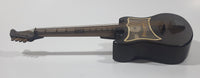 Vintage Dark Brown 4 String Guitar 9 3/4" Long Wind Up Musical Box Ornament Made in Hong Kong
