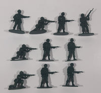 Set of 10 Green Army Military Soldiers 2" Tall Plastic Toy Figures