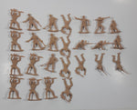 Set of 25 Tan Brown Army Military Soldiers 2" Tall Plastic Toy Figures