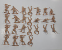 Set of 25 Tan Brown Army Military Soldiers 2" Tall Plastic Toy Figures
