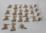 Set of 23 Tan Brown Army Military Soldiers 2" Tall Plastic Toy Figures